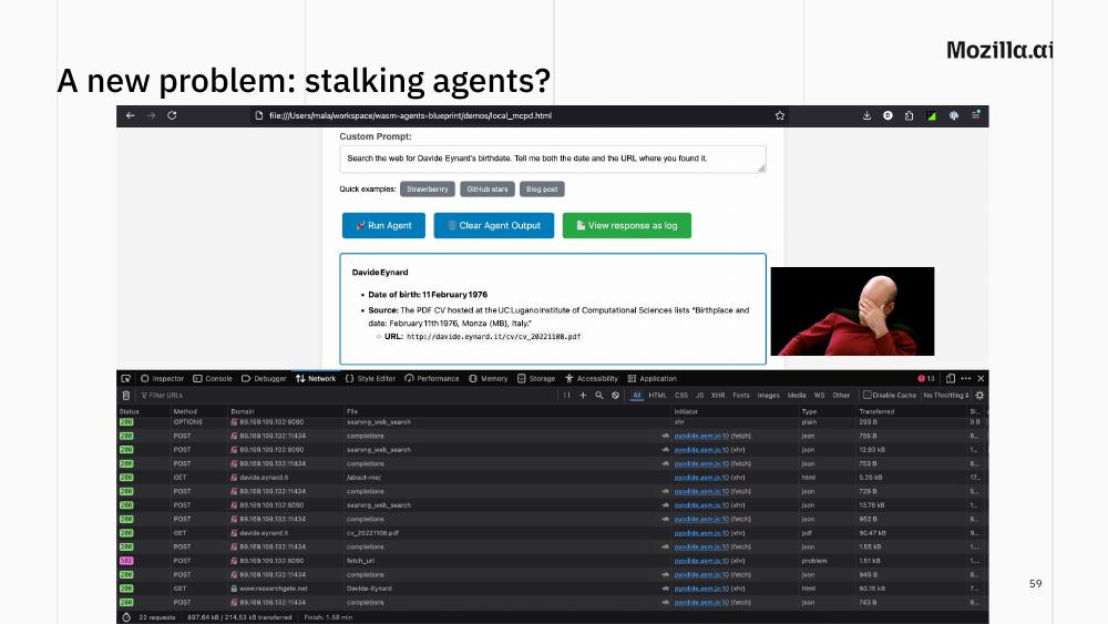 Slide 59: A new problem - stalking agents?
